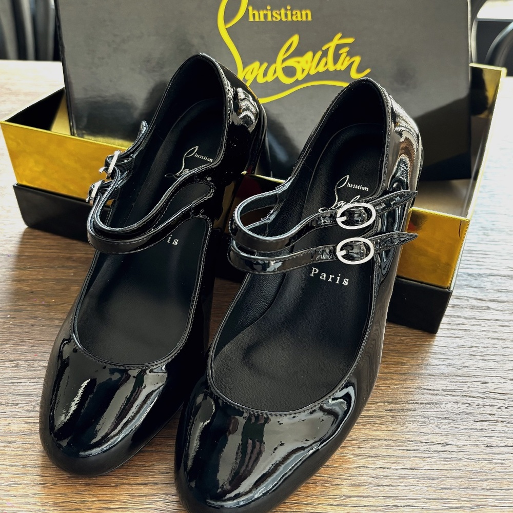 NWT Christian Louboutin Miss Jane Size 37 Black Patent